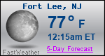 Weather Forecast for Fort Lee, NJ