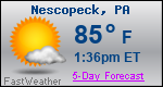 Weather Forecast for Nescopeck, PA