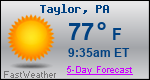 Weather Forecast for Taylor, PA