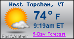 Weather Forecast for West Topsham, VT