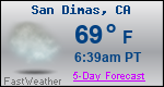 Weather Forecast for San Dimas, CA