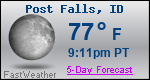 Weather Forecast for Post Falls, ID