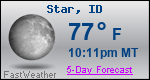 Weather Forecast for Star, ID