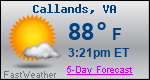 Weather Forecast for Callands, VA