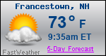 Weather Forecast for Francestown, NH