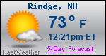 Weather Forecast for Rindge, NH