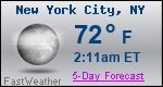 Weather Forecast for New York, NY