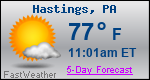 Weather Forecast for Hastings, PA