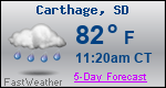 Weather Forecast for Carthage, SD