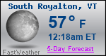 Weather Forecast for South Royalton, VT