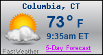 Weather Forecast for Columbia, CT