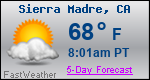 Weather Forecast for Sierra Madre, CA