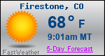 Weather Forecast for Firestone, CO