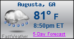 Weather Forecast for Augusta, GA