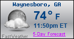 Weather Forecast for Waynesboro, GA