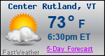 Weather Forecast for Center Rutland, VT
