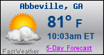 Weather Forecast for Abbeville, GA