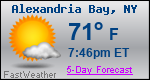 Weather Forecast for Alexandria Bay, NY