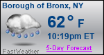 Weather Forecast for Borough of Bronx, NY
