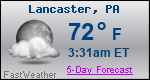 Weather Forecast for Lancaster, PA