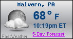 Weather Forecast for Malvern, PA