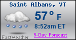 Weather Forecast for Saint Albans, VT
