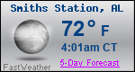 Weather Forecast for Smiths Station, AL