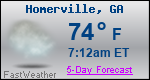 Weather Forecast for Homerville, GA