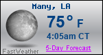Weather Forecast for Many, LA