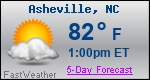 Weather Forecast for Asheville, NC