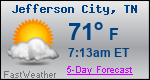 Weather Forecast for Jefferson City, TN