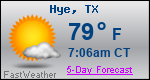 Weather Forecast for Hye, TX