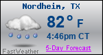 Weather Forecast for Nordheim, TX