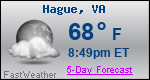 Weather Forecast for Hague, VA