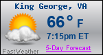 Weather Forecast for King George, VA