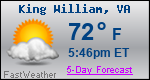 Weather Forecast for King William, VA