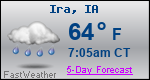 Weather Forecast for Ira, IA