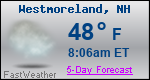 Weather Forecast for Westmoreland, NH