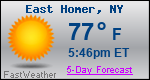 Weather Forecast for East Homer, NY