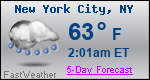 Weather Forecast for New York, NY