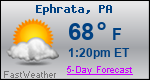 Weather Forecast for Ephrata, PA