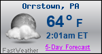 Weather Forecast for Orrstown, PA
