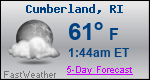 Weather Forecast for Cumberland, RI
