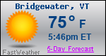 Weather Forecast for Bridgewater, VT
