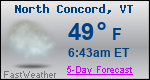 Weather Forecast for North Concord, VT