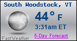 Weather Forecast for South Woodstock, VT