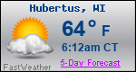 Weather Forecast for Hubertus, WI