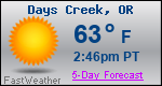 Weather Forecast for Days Creek, OR