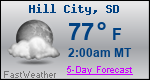 Weather Forecast for Hill City, SD