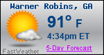 Weather Forecast for Warner Robins, GA